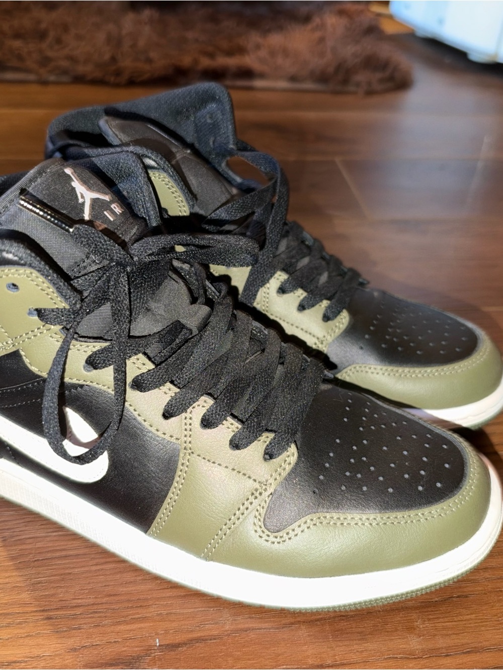 Jordan Men’s High-Top Sneakers in Olive Green and Black